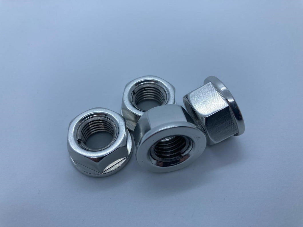 Aluminium M8 Nuts With Steel Threads.